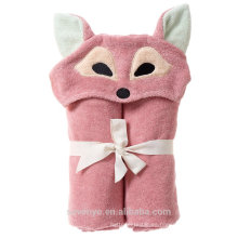 China supplier pink fox animal face baby bath towel baby hooded towels